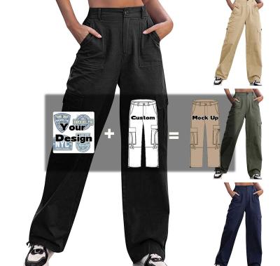 China Anti-Wrinkle 6 Pocket Cargo Pants Women Custom Loose Duty Utility Pants for sale