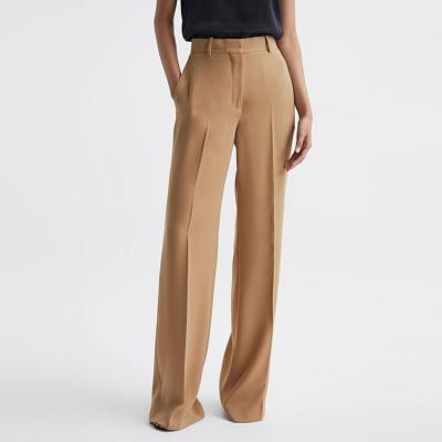 China High Quality Fashion 2023 Wholesale Custom Anti-Wrinkle New OEM Wide Leg Pants For Women Pleated Suit Pants for sale