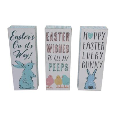 China Other Wooden Blocks Easter Sign Table Decoration for sale