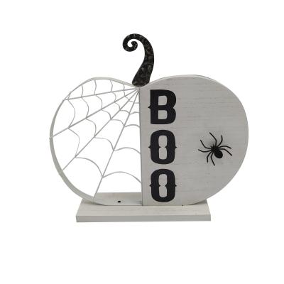 China Other New Halloween Decoration Spider Web Wooden Metal Pumpkin Sitabout for sale