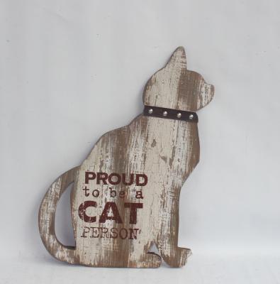 China ALL Wood Ornaments Sell Cat Sign Wood To Decor Wholesale Rustic for sale