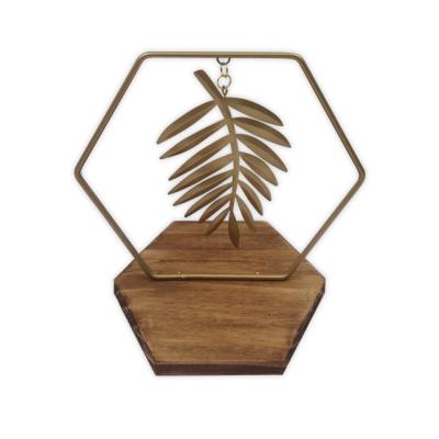 China Europe wooden decoration metal frame dangling phoenix tree leaf on wooden board for sale