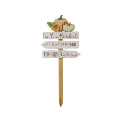 China ALL THE HOUSE Decor Wooden Fairy Tale Style Pumpkin Stand Cartoon Road Sign Custom Sign for sale