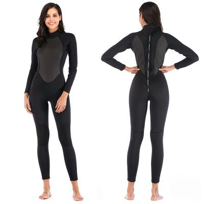 China Breathable Women Long Sleeves Scuba Diving Watersport Surfing Wetsuit With 3mm Stretch Panels for sale