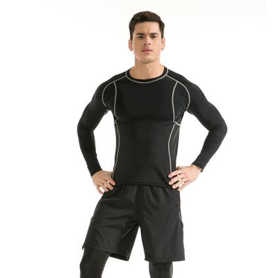 China Breathable Shirt Men Sports Wear Long Sleeve Gym Workout Thermal Cycling Shirt Compression Base Layer Tops for sale