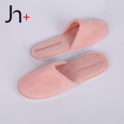 China Home Hotel Spa Fleece Hotel Bedroom Embroidery Moving Coral Slipper for sale