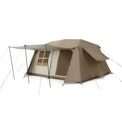 China Straight Tying Type Quickly Deliver 4 -5 Person Outdoor Two Bedroom Family Tent Automatic Camping Tent With Atmosphere Light Strip for sale