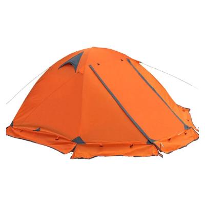 China Extended type a waterproof and windproof and warm and ultra light camping tent supported by aluminum double-layer multi-person poles for sale