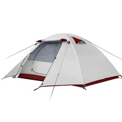 China Outdoor double layer diagonal tying type thickened windproof waterproof warm camping tent for 2-3 person beach sun protection tent for sale