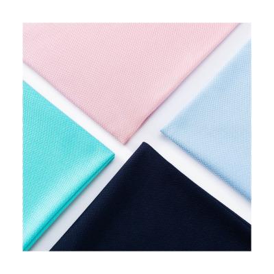 China 66.5% Cotton 33.5% Polyester Sustainable Double Sided 235gsm Pique Mesh Fabric Breathable Shirt Polyester Cotton Fabric for sale