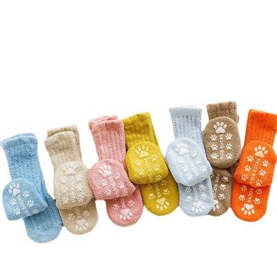 China Anti Slip QUICK DRY Solid Coral Velvet Knee High Non Skid Plain Soft Stocking Baby Tights Toddler Babies Socks for sale