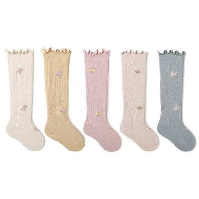 China Wholesale Breathable Baby Stockings Baby Combed Cotton Spring And Autumn Children's Tube Top Socks Floral Loose Mouth Newborn Socks for sale