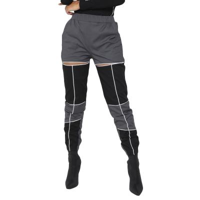 China Other Autumn New Women's Clothing Reflective Stitching Loose Sport Jogging Casual Pants for sale