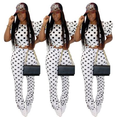 China Other Fashion Two Piece Sets Dot Print Stacked Overalls Women Sehe for sale