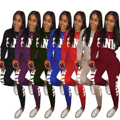 China Other Other Hot Selling Women's Casual Pants Letters Printing Teams Two-Piece Set Women's Tracksuit for sale