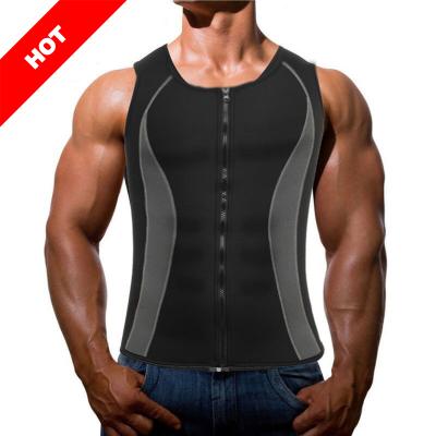 China In-Stock Ware Men's Sauna Zipper Vest Sweated Hiking Vest Men Sauna Sweated Vest Sauna Suit Jacket for sale