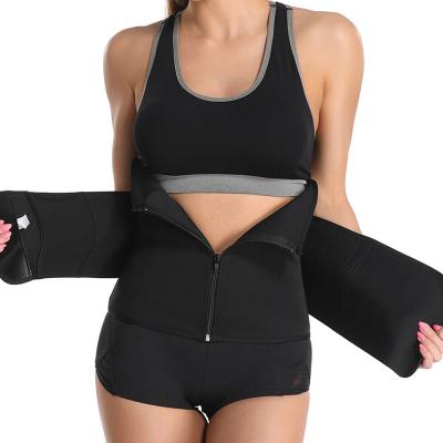 China Gym Compress Top Shapewear With Two Belts Waist Trimmer Support Belt Running Body Shaper Wholesale Waist Trainer for sale