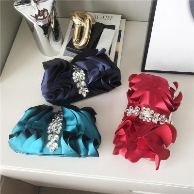 China Fashion Rhinestone Crystal And Clutches Evening Clutch Bag Suede Wedding Party Evening Purse Clutch Bag for sale