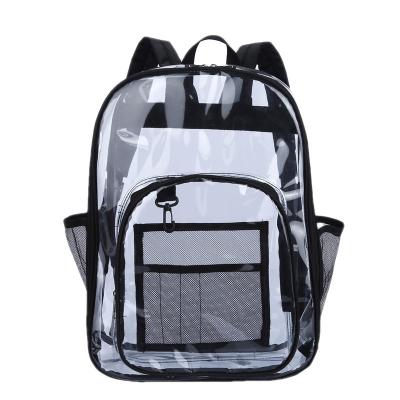 China PVC Heavy Duty Clear Waterproof Rucksack Women Transparent Backpack For Safety Stadium School Travel Work for sale