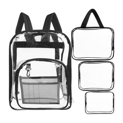 China Wholesale Transparent Pvc Backpack Waterproof See Through Backpacks For Stadium for sale