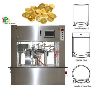 China Automatic Food Coin Chocolate Paper Stand Up Pouch Packaging Machine for sale