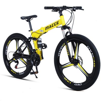 China Hot Selling Popular 24 Inch Fat Tire Mountain Bike Folding High Carbon Steel Fat Bike 21/24/27 Speed ​​26 Inch Folding Bike Bicycle for sale