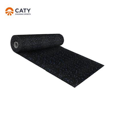 China Reciclado Negro de baja densidad base de césped de rodillo blando Fitness Rol de suelo de caucho 3-12 mm de espesor para interiores en venta