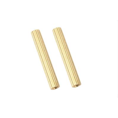 China CNC Precision CNC Lathe Hardware Copper Aluminum Parts Processing Industrial Parts Knurled Embossed Copper Pillars for sale