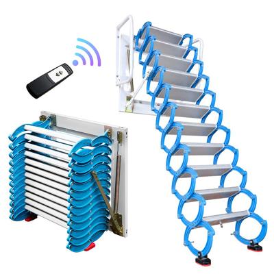 China Folding Ladders Trace Aluminum Folding Telescopic Attic Ladder Ceiling Ladder Attic Ladder Stairs Electric Attic Ladder for sale