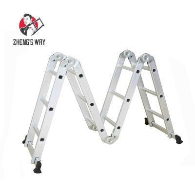 China Aluminum Universal Folding Ladders Step Stairs Extension Hinge Ladder With Platform for sale