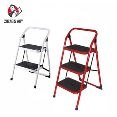 China Cheap Custom 3 Steps Ladder Collapsible Steel Monkey Ladder Folding Ladders Cat Iron Step Ladder Stool For Garden for sale