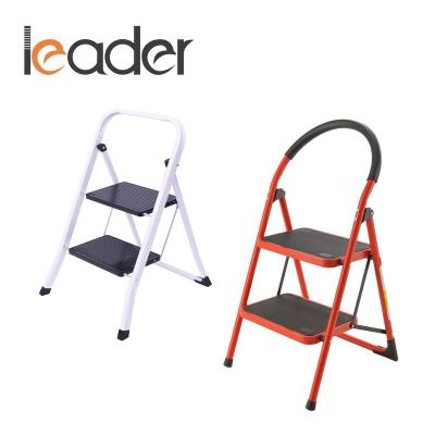 China Folding Ladders Two Steps Square Tube Iron Folding Ladder for sale