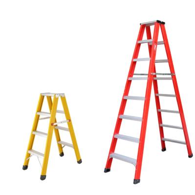 China FRP Double Sided Foldable Electricians Fiberglass Ladder 8 Steps SGS TUV for sale