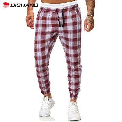 China New Autumn Winter Breathable Men&'s Pants & Trousers Fashion Plaid Tie Belt Men's Pants & Trousers Casual Men's Trousers for sale