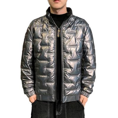 China Fashion Hip Hop Style Waterproof Winter Padded Plus Size Men's Coats Bomber Jacket Shiny Oversized Stripper Jacket for sale