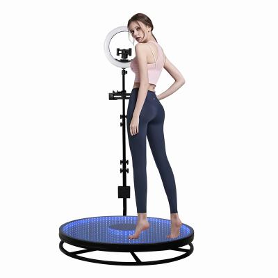 China Party Photo Booth Camera 360 Rotation Auto Rotating Rotating Stand With Ring Light On Sale for sale