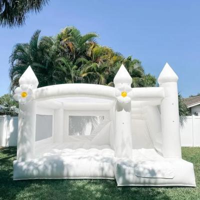 China Bouncy House Wedding White PVC Inflatable Bounce Castle Wedding Bouncer Wedding Castle Bounce House for sale