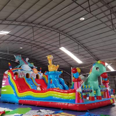 China Factory wholesale commercial 2023 PVC kids bounce house with combined slide castillos juegos inflables bouncy water castle for sale