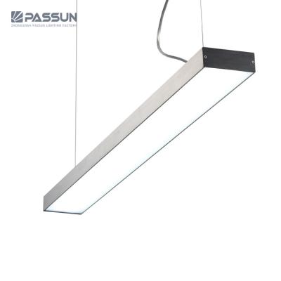 China Rectangle Style Modern Simple Contemporary Office Interior Aluminum Ceiling Led Pendant Light for sale