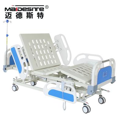 China Single Operate MD-BD5-002 5functions Durable Electric Hospital Bed With Hydraulic Side Rials for sale