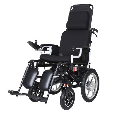 China Anti-bump Design DLY-806 Aluminum Alloy Lying Hub Folding Electronic Wheelchair for sale