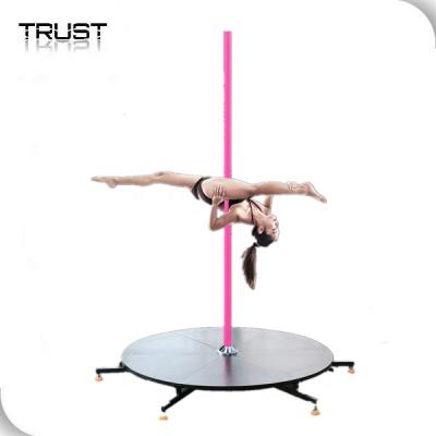 China Stainless Steel Portable Folding Adjustable Dance Pole Around Stripper Dance Stage for sale