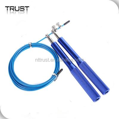 China OEM Steel Wire Aluminum Handle Steel Wire Cable+ Custom Cross Training Speed ​​Jump Rope For Fitness for sale