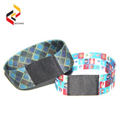 China NFC213 Customized Waterproof/Waterproof Fabric Elastic Wristband RFID Stretch Wristband for Hotels and Hospitals Event for sale