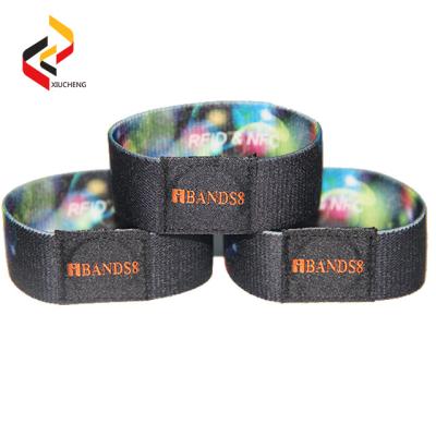 China Waterproof / Waterproof RFID Stretch Wristband Eco - Friendly With Custom Logo Elastic NFC Wristbands For Event Party for sale