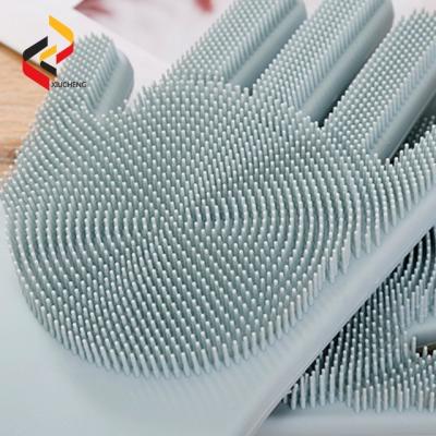 China Kitchen Wash Mitt Food Grade Silicone Magic Gloves For Household Dish Cleaning Washing for sale