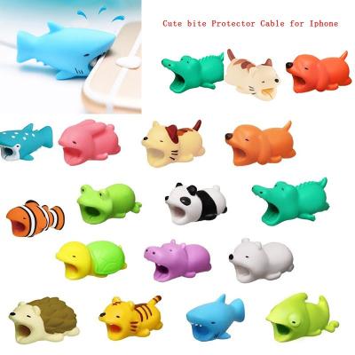 China Daily life cartoon data cable doll silicone bite data cable cover device cable anti-break filler protector for sale