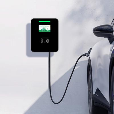 China Silver Wall Mounted EV Charging Station with Type 2 Interface and 5m Cable for sale