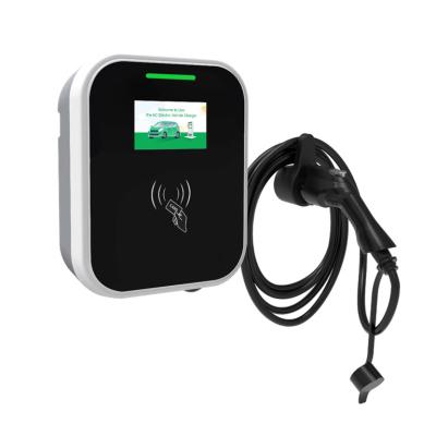 China 22kW Wall Mounted Electric Vehicle Charger with 5M TPU Type 2 Cable for sale