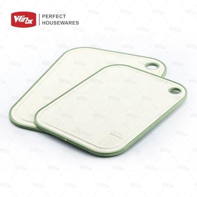 China Chopper 2 Set Green Color Sustainable Cool Design Commercial Plastic Cutting Board In Kitchen for sale